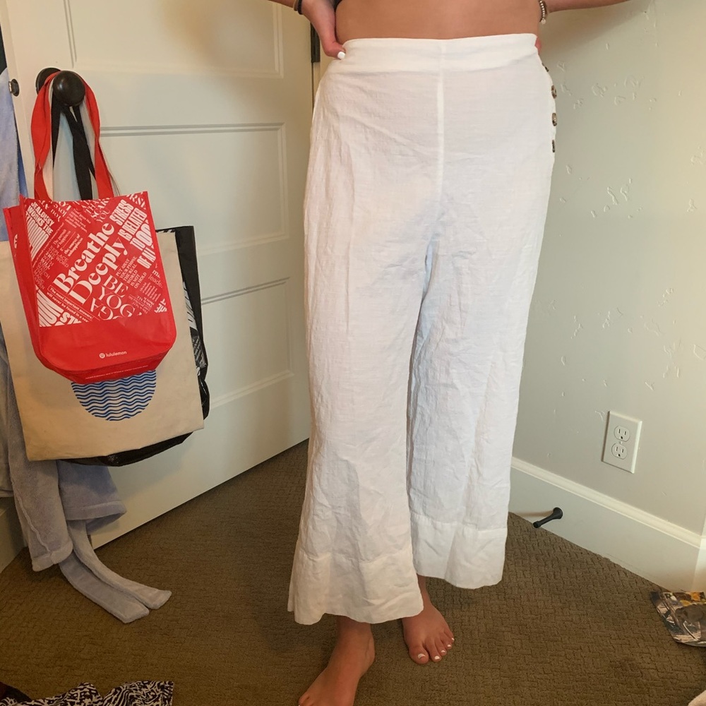 💌SOLD💌 White Wide Leg Linen Pants